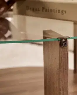 Konferenčný stolík Clara - Walnut, Transparent
