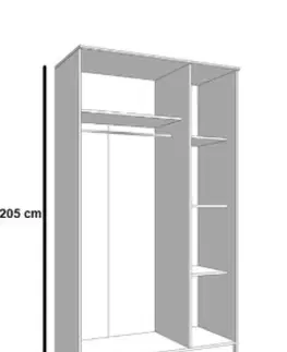 EASY 3D šatníková skriňa, biela