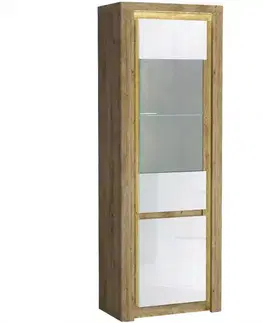 Vitrína Livinio L4 Ribbeck/Biely lesk