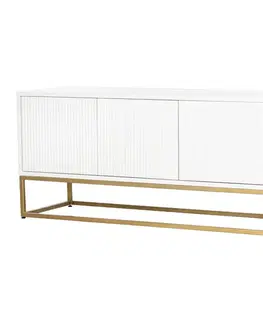 Dekoria Komoda Wavy white, 130,5 x 45 x 61 cm