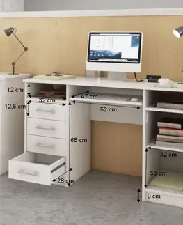 KONDELA B9 New pc stolík biela