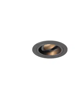 Sada 6 moderných zapustených bodových svetiel Gunmetal GU10 50 mm okrúhle, naklápacie - Chuck