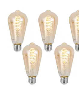 Sada 5 ks Inteligentné stmievateľné LED žiarovky E27 ST64 Jantárová 4,9 W 320 lm 2500 K