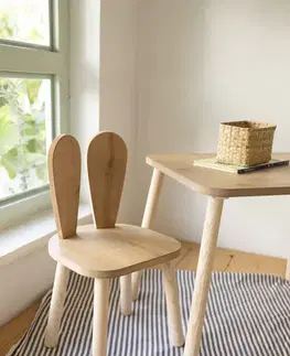 RABIT detská stolička s uškami, hnedá