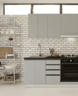 DAISY A 240 jednoduchá kuchynská linka 240 cm, biela/činčila grey