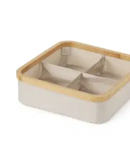 Úložný box so 4 priehradkami béžový