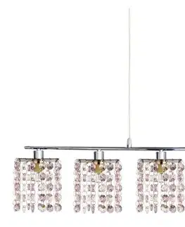 Závesná lampa chróm/fialové kryštály 5x40W G9 Classic