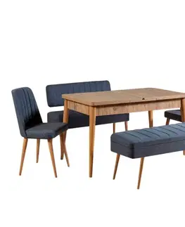 Jedálenský set s rozkladacím stolom a stoličkami (5 kusov) Vina 1048 - 4 - Atlantic, Dark Blue