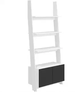 Regál Rack 80-1D Biely/čierna