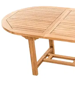 DEOKORK Záhradný oválný stôl SANTIAGO 160/210 x 100 cm (teak)