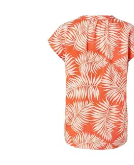 Blúzka s krátkym rukávom s potlačou, oranžová