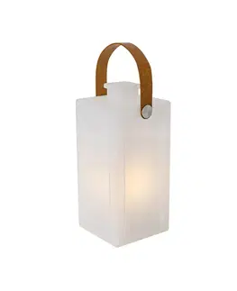 Moderná stolná lampa biela s efektom plameňa nabíjateľná IP44 - Stard