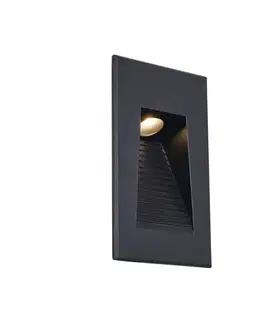 Moderné zapustené nástenné svietidlo čierne 7 cm vrátane LED IP65 - Trem