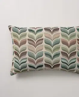 Dekoria Karin - jednoduchá obliečka, 60x40cm, zelené a béžové kvetinové motívy, 60 x 40 cm, Intenso Premium, 144-17