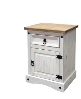Nočný stolík CORONA biely vosk 16345B
