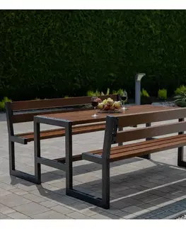 Záhradný komplet Picknick Grande s operadlom orech