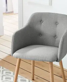 Čalúnená stolička, svetlosivá