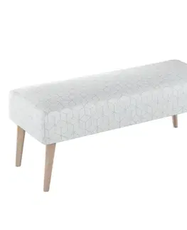 Dekoria Lavica natural, vzor kocky na bielom podklade, 100 x 40 x 40 cm, Sunny, 143-51