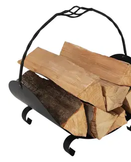 KONDELA Zenol kôš na drevo čierna