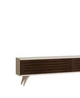 TV stolík Hill - Walnut, White