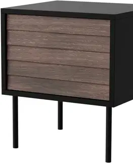 Nočný stolík Cortina Čierna/ Orech ( 2ks,)