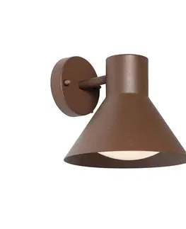 Priemyselná vonkajšia nástenná lampa hrdzavohnedá kužeľová IP44 - Natas