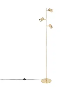 Moderná stojaca lampa mosadz 3-svetlo - Jeana