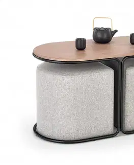 Set konferenčný stolík a taburety PAMPA Halmar
