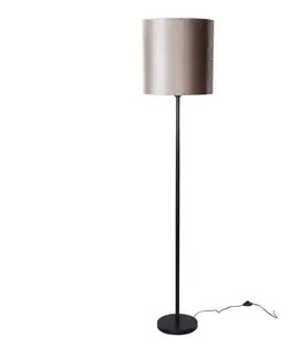 Stojacia lampa čierna s tienidlom z taupe zamatu 50 cm - Simplo