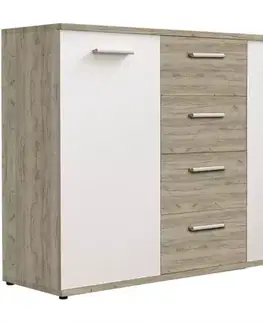 Komoda Jacky 2 Biely/Country Grey