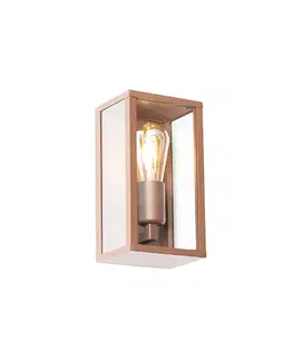 Priemyselná nástenná lampa hrdzavohnedá 26 cm IP44 - Charlois