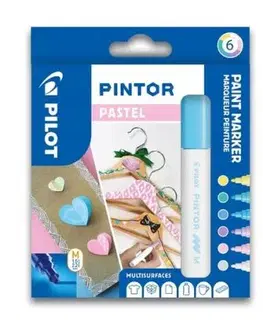 Pilot Pintor Sada Akrylový popisovač 6 ks, (M) stredný, Mix pastelových farieb