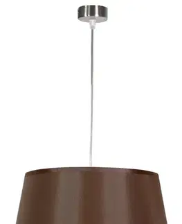 Hnedá závesná lampa s tkaným tienidlom so vzorom 60W E27 Kašmír