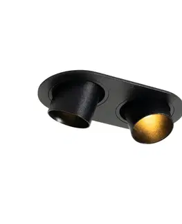 Okrúhle zapustené bodové svetlo čierne GU10 35 mm výkyvné 2-svetlo - Installa