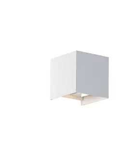 Vonkajšia nástenná lampa biela vrátane LED 2-svetlo IP54 - Edwin