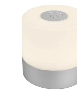 Briloner -LED stmievateľná nabíjateľná dotyková vonkajšia stolná lampa LED/2W/5V 2700K IP44 matný chróm 7461-014