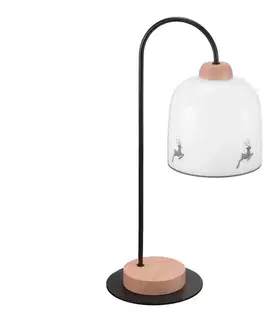 Kolarz A1352.71.Gr.100 - Stolná lampa NONNA 1xE27/60W/230V jelene dub/biela/šedá A1352.71.Gr.100