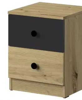 Nočný stolík Nero 09  Čierna Mat