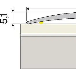 Prechodový profil 80 mm, oblý (samolepiaci) | nivelácia 0 - 5 mm Dub krémový H64
