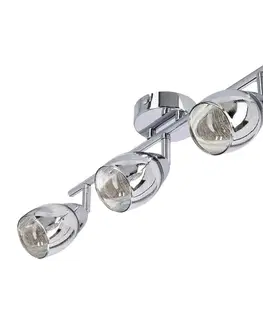 Stropná lampa Virginia s chrómovým pásikom, zrkadlové tienidlo e14