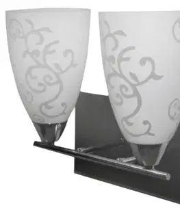 Dvojitá nástenná lampa striebornobiele tienidlo 2x40W E14 Medea
