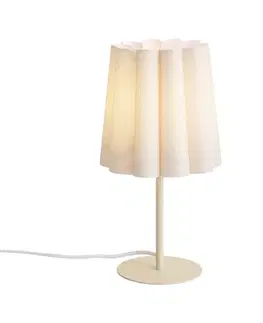 Japandi stolná lampa béžová s látkovým tienidlom 35 cm - Jenni