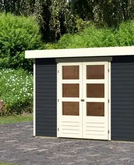 Drevený záhradný domček ASKOLA 4 s prístavkom 240 Lanitplast