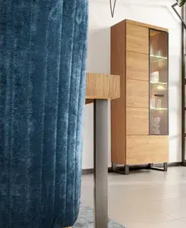 MAGNOLIA 11 vysoká vitrína, pravá, dub rustikal/čierna