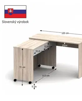 KONDELA Versal New rozkladací pc stolík dub sonoma / biela