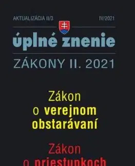 Zákony 2021 II aktualizácia II 3 – Verejné obstarávanie a priestupky