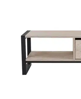 Konferenčný stolík Haldizen - Black, Travertine