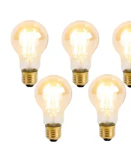 Sada 5 stmievateľných LED žiaroviek E27 s 3-stupňovým stmievaním A60 Goldline 5W 530lm 2200K