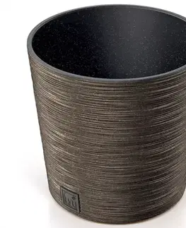 Kvetináč Furu okrúhly Low Eco Wood 250 – káva Eco