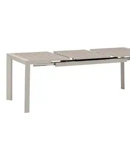 DEOKORK Hliníkový stôl VANCOUVER 142/202x90 cm (ivory)
